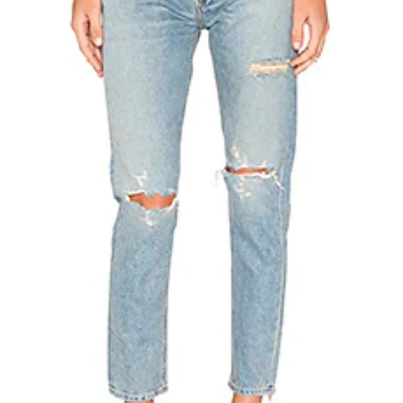 AGOLDE - Jamie High Rise Distress Classic Jeans - Picture 1 of 3